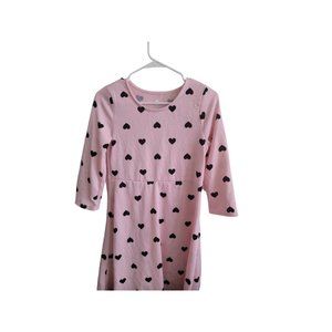 Pink dress with black hearts